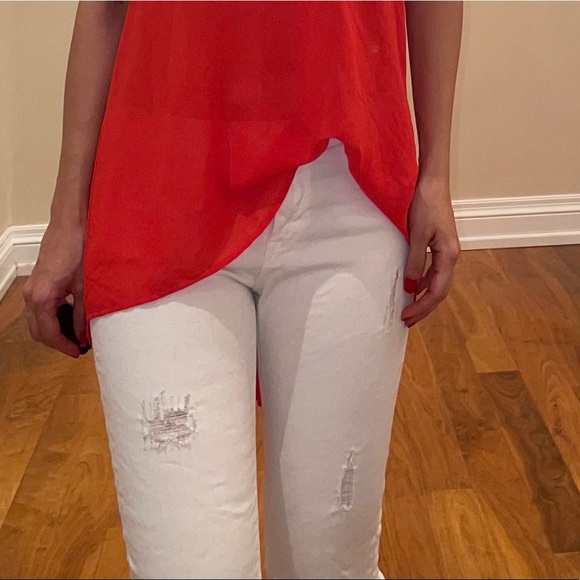 Premium collection White ripped low rise jeans - Picture 2 of 5